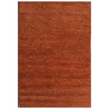 Cozy Shag Handmade Rust Brown Felted New Zealand Wool Solid Area Rug 180 x 270 cm