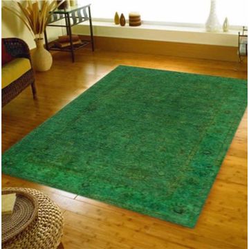 Rugsville Marcel Green Hand Knotted Wool Overdyed Rug 180 x 270 cm