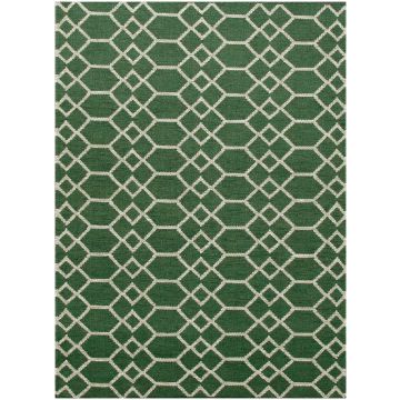 Rugsville Dari Contemporary Green Wool Moroccan Rug 150 x 210 cm