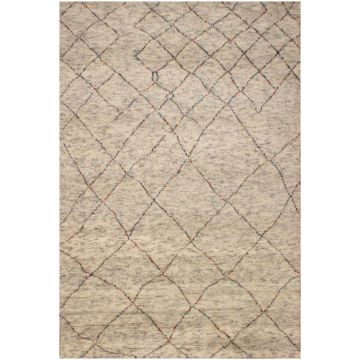 Rugsville Contemporary Beige Jovita Tile Hand Knotted Wool Rug 150 x 210 cm