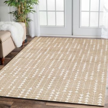 Rugsville Cedro Hand Knotted Contemporary Geometric Brown Wool Rug 38031