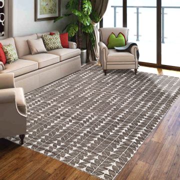 Rugsville Cedrol Hand Knotted Contemporary Brown Wool Rug 38034