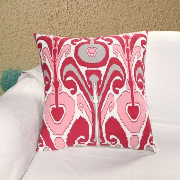 Kenmare Ikat Pink & Rust Handprint Pillow Cover 50x50 cm