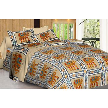 Rugsville Elfenfolk 120 TC Fine Cotton Bedsheet With 2 Pillow Covers