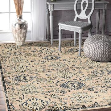 Rugsville Abbey Floral Ivory Persian Rug 161 x 241 cm