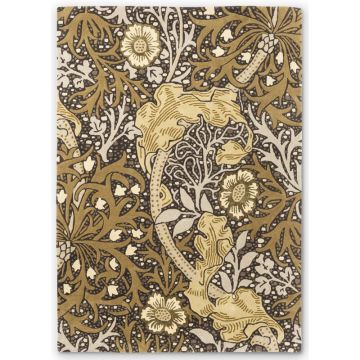 William Morris Alisa  Floral Handmade Gold Wool Area Rug  120 x 180 cm