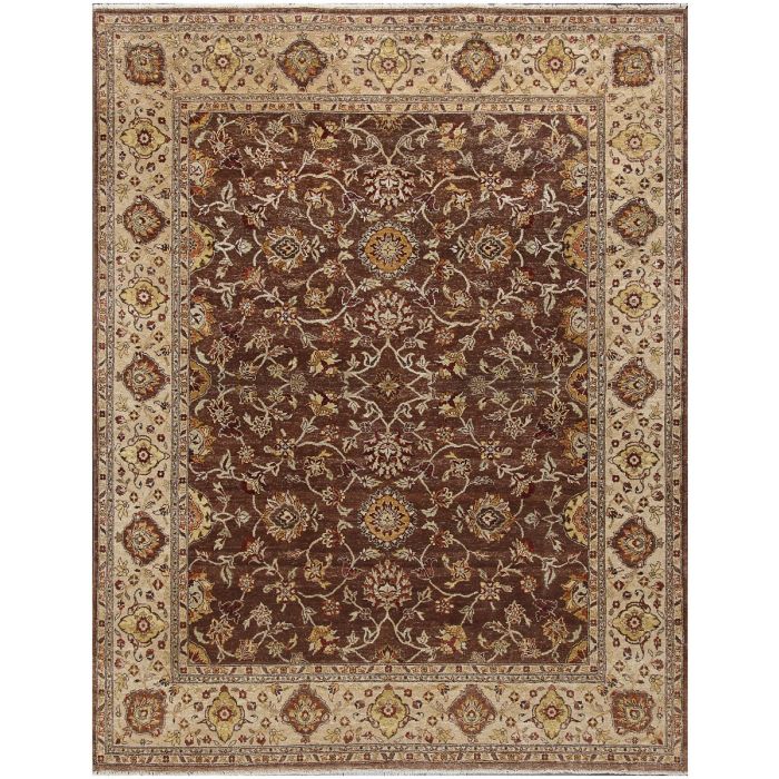 Rugsville Sophie Traditional Floral Brown Vegetable Dyes Hand Knotted Wool Rug 270 x 360 cm
