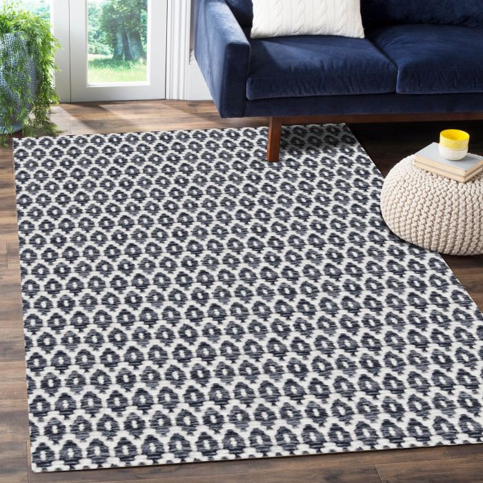 Rugsville Orfeo Contemporary Gray Geometric Hand Woven Wool Rug 300 x 420 cm