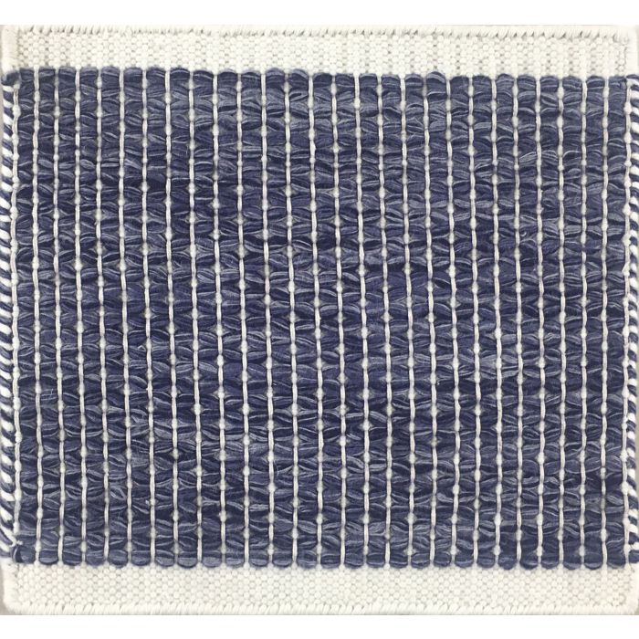 Donatella Modern Geometric Blue Handmade Flat Weave Wool Rug 180 x 180 cm